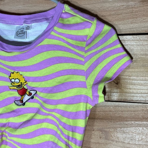 The Simpsons x Lisa Simpson Y2K, Womens S, Pink & Neon Yellow Cinch Psychedelic - Picture 6 of 8